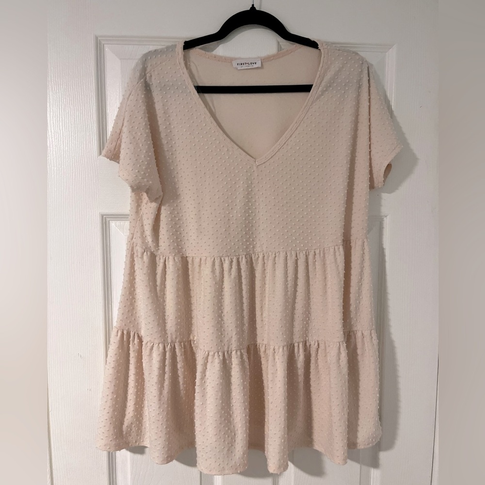 Pink Blush Textured Maternity Babydoll Top